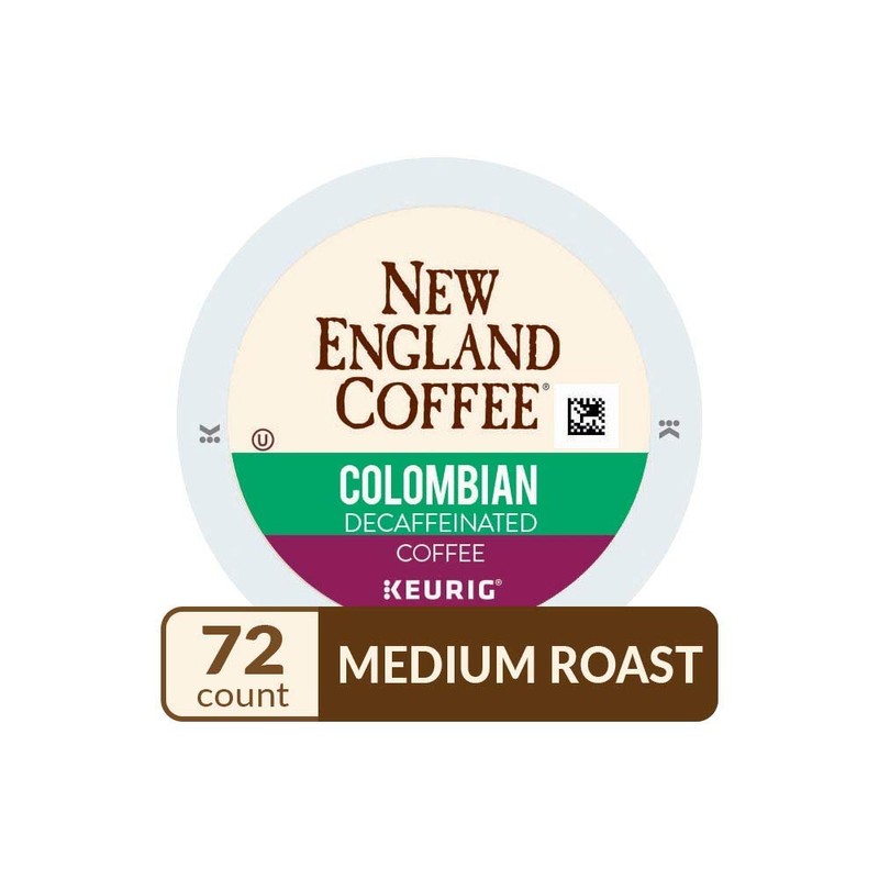 New England Coffee Colombian Decaffeinated Medium-Roast K-Cup Pods, 12 Count