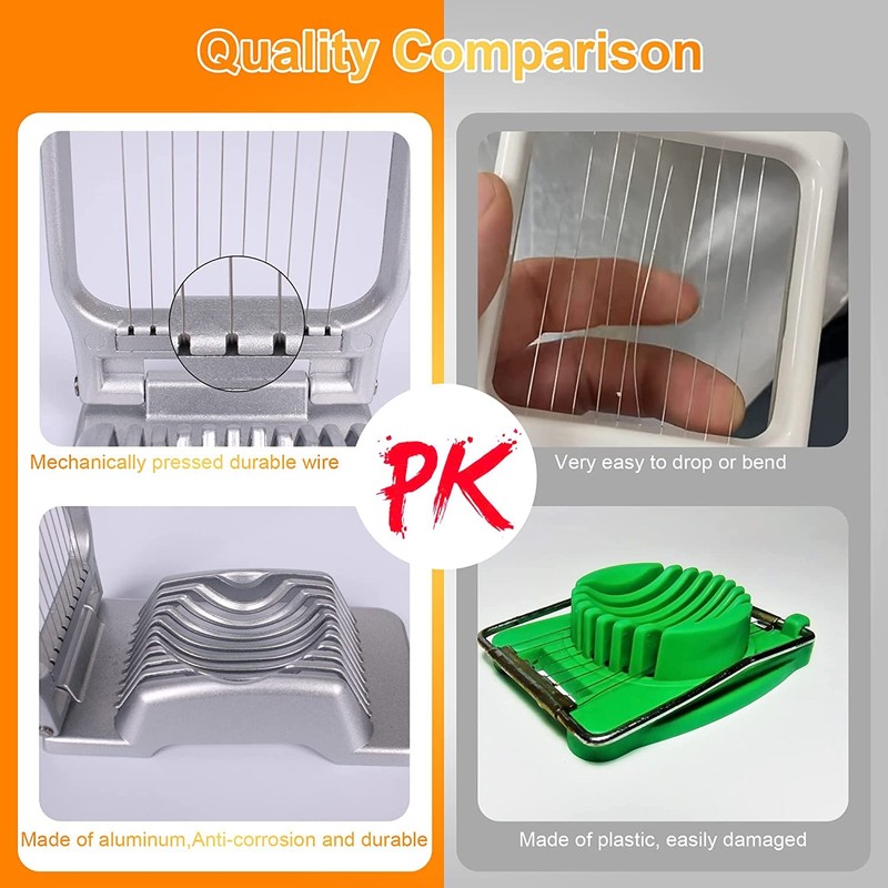 Egg Slicer Stainless Steel Egg Divider Cutting Wires, Egg Shaker,