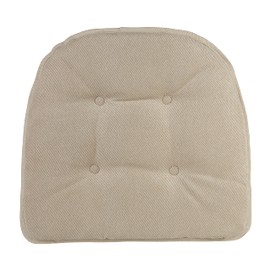 Klear Vu Omega Non-Slip Universal Chair Cushions for Dining Room, Kitchen and Office Use, U-Shaped Skid-Proof Seat Pad, 15x16 Inches 4 Pack Linear Stone 4 Count