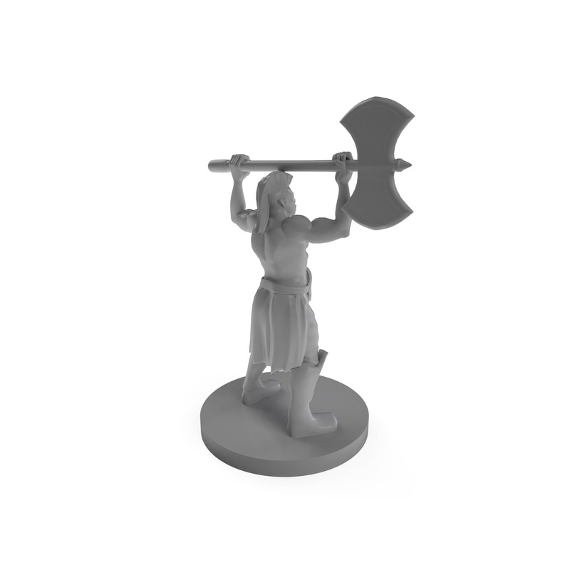 Half Orc Barbarian With Mohawk Raging Tabletop DND Gaming Miniature