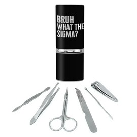 GRAPHICS & MORE Bruh What The Sigma? Stainless Steel Manicure Pedicure Grooming Beauty Care Travel Kit