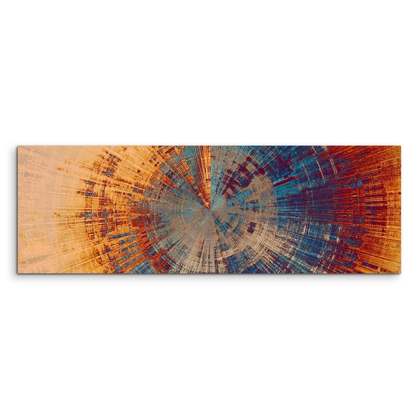 Wandbild 150x50cm Vintage Gemälde eines Baum Querschnitts auf Leinwand für