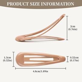 QIUTIMIY Small Snap Hair Clips,Hair Barrettes for Women Water Drop Non Slip Metal Clips for Thin and Fine Hair,30Pcs(Matte Khaki)
