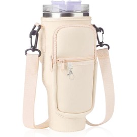 AsyinXson Water Bottle Bag Water Bottle Holder with 34 Oz Adjustable Shoulder Strap for Water Bottles for Tourist Visits for Men Women Brown Retro, brown, Retro