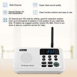 Wuloo Intercoms Wireless for Home 1 Mile Range 22 Channel 100 Digital Code Display Screen(Only 1 Unit for Expandable The Original intercom System, CAN NOT Work Without Other Units)