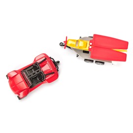 siku 1696 Sports Airplane Buggy Toy Set Metal Plastic Red/Yellow With Trailer Rubber Tyres Folding Airplane Wings