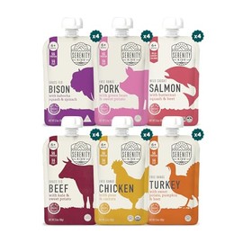 Serenity Kids 6+ Months Power Protein Pack - 24 Count, 3.5 Oz - No Added Sugar Meat Snacks Toddler Food - Portable Baby Travel Essential