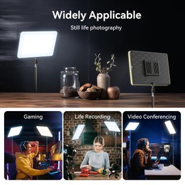 2 Pack LED Video Light Kit, Studio Lights, Scrhot Photography Lighting with 64" Tripod Stand, Dimmable 2800-8400K Podcast Lighting Panel for Video Recording/Game Live Streaming/YouTube