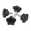 BOZONLI Star Handle Screws, Thread Clamping Knob, Black Plastic Hand