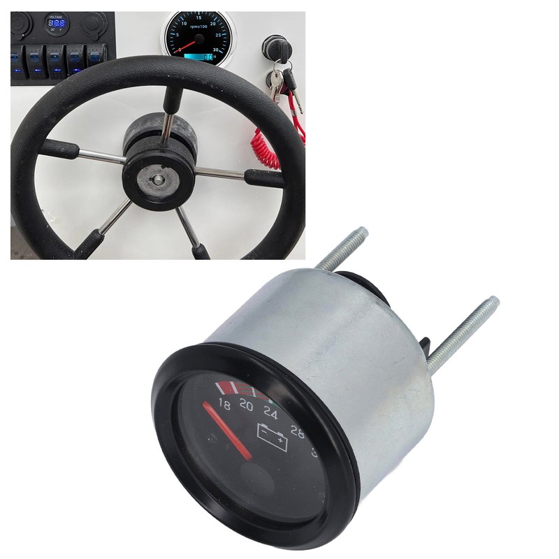 Voltage Gauge 52mm Aluminum Alloy LED Voltmeter Gauge for Diesel