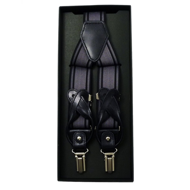 Peace Kobo Suspenders 2-Way 1.4 inches (35 mm) Herringbone Pattern,