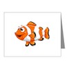 Truly Teague Note Cards (10 Pack) Happy Clown Fish