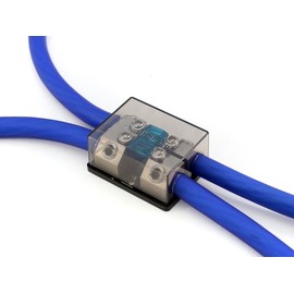 KnuKonceptz Bassik 2 Way Mini ANL Fuse Distribution Block - 1/0 Gauge to 1/0 or 4 Gauge - 120 Amp