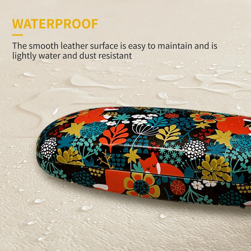 molshine Hard Shell PU Leather Glasses Case, Travel Portable Eyeglass