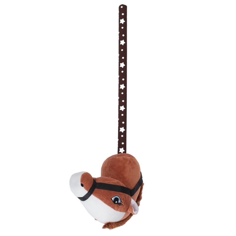 70cm Height Plush Horse Stick Toy Cute Expression 2 Sound