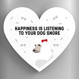 Global Designs Poodle Happiness Is Your Dog Snoring Katie Pearson Artworks Heart Shaped Wooden Magnet