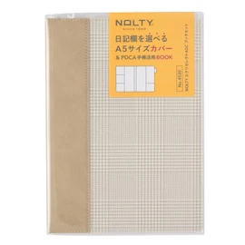 NOLTY 4520 Nolty Notebook Cover, Ecliflect A5, Mocha x Check, Efficiency Notebook