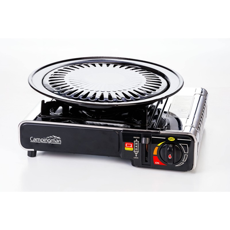 Campingman Grill Plate for Mobile Gas Cookers Non-Stick Coating BBQ