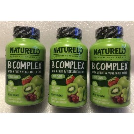 Naturelo (Lot Of 3) Naturelo B Complex 120 Vegetarian Capsules (360 Cap. Total) NEW!