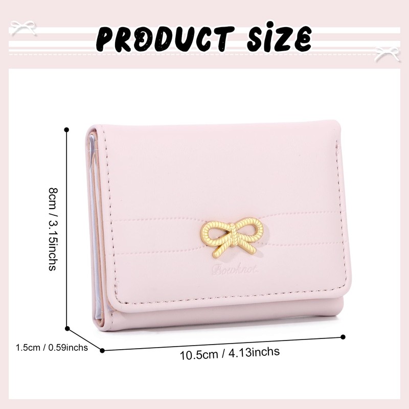 KUANG! Women Fashion Wallets Girls Cute Bow Small Wallet Aesthetic