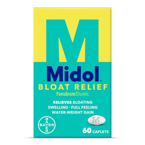 Midol Bloat Relief, Caplets with Pamabrom, 60 Count