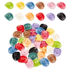 PH PandaHall 48 Pieces Acrylic Cowboy Hat Beads, 12 Colours, Mini Cowboy Hats, Colourful Opaque Beads, Small Cowboy Hat Pendant for DIY Earrings, Bracelet, Necklace, Jewellery Making