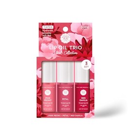 Woolzies All-Natural Lip Oils | Flavored Assortments | Moisturizing with Beautiful Tints Set of 3 (3 Pack, Floral Collection)