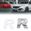sourcing map Silver Metal R Letter Alphabet Sticker Emblem Badge