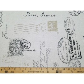 Richloom Postscript in the Color Linen BTY Richloom 100% Natural Cotton Duck 54" W Word