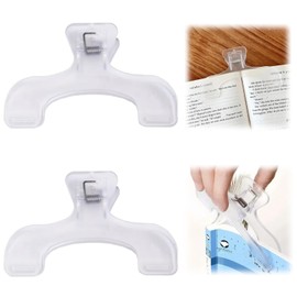 Jravezt Stationery Clips, Set of 2, Book Clips, Plastic, Transparent, Textbook Clips, Cacum Clips, Study Clips, Cute, Clear, Convenient, Easy to Use, Food Storage, Document Paper, Stationery, Office