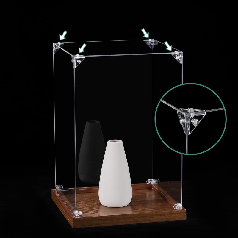 uxcell 12 Set Acrylic Corner Bracket, 3-Hole Triangle Corner Connector