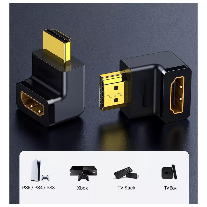 Lecute Shop Conector Hdmi L Macho A Hembra Adaptador Angulo