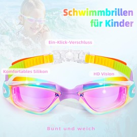 Water Space Swimming Goggles for Children from 6-14 Years, Pack of 2 Swimming Goggles for Children from 3-6 Years, Toddler Teenagers Girls Boys Swimming Goggles