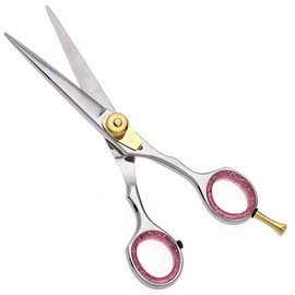 Razor Scissors for Hair Cutting Professional Barbering Shears Stylist Scissors for Men, Women. Adjustable Tension Screw Soft Inserts, Ultra Sharp Stainless Steel + Free Travel Zipper Case