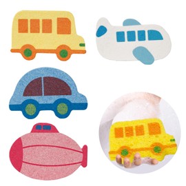 WOLMIK Baby Bath Sponges - 4 PCS Baby Sponges for Bath, Transport Shapes Natural Bath Massage Sponges for Newborns, Soft Bath Sponges Set for Kids, Baby Skin Bath Shower Sponges for Toddlers, Infants