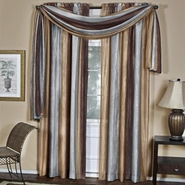Achim Home Furnishings Ombre Window Curtain Scarf, 50 in x 144 in, Chocolate