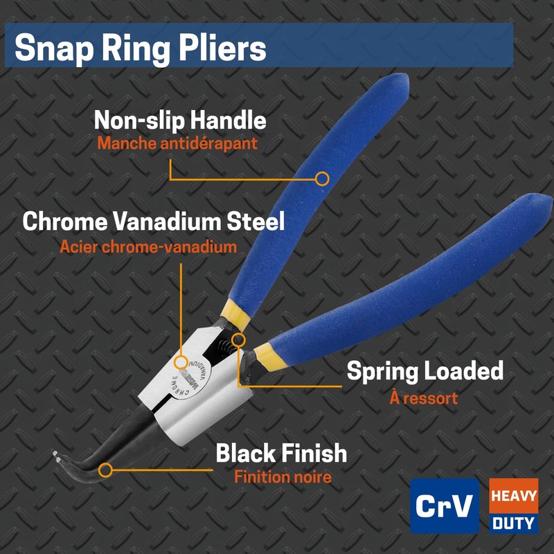 7 Inches Snap Ring Pliers, External Circlip Pliers with Bent
