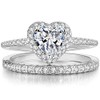 Jude Jewelers Rhodium Plated Heart Shaped Engagement Eternity Bridal Anniversary