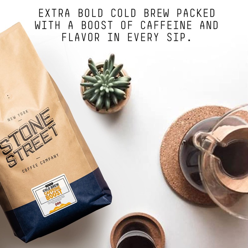 Stone Street Cold Brew Coffee, High Caffeine ‘Boost Blend', Whole
