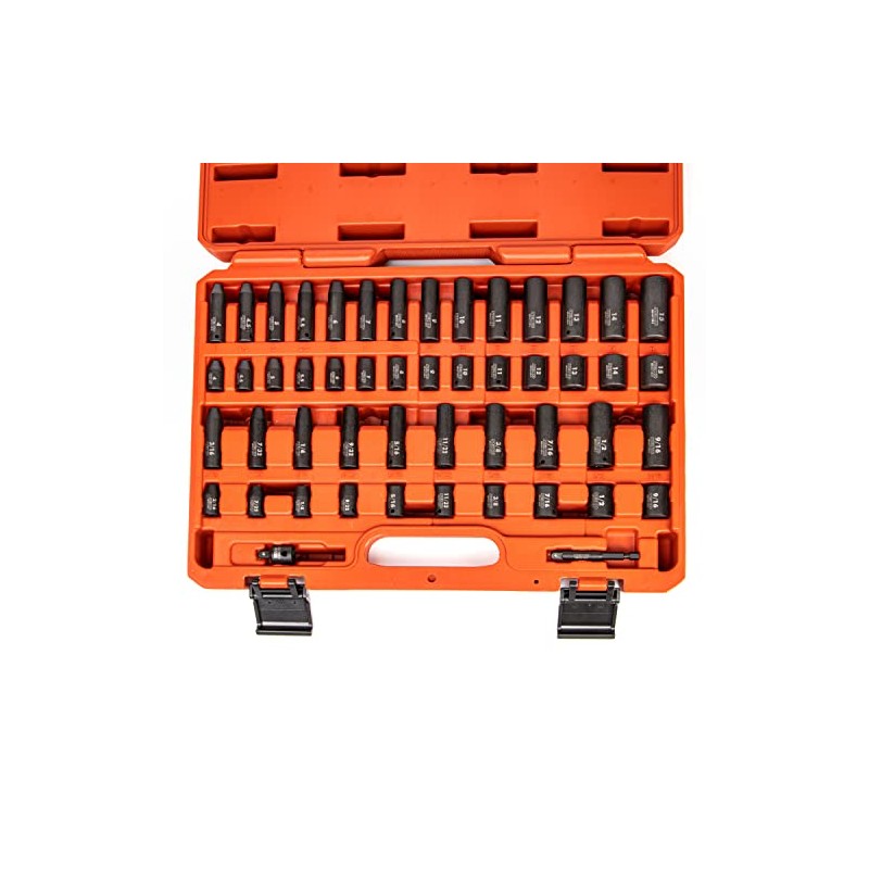 NEIKO 02436A 1/4 Drive Impact Socket Set 50 Piece Metric