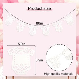 Body de encaje para baby shower – Papel Picado revelación de género decoración de fiesta, body de bebé