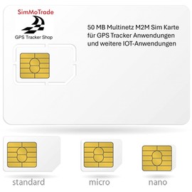 Simmotrade® M2M Multinetz SIM Card for GPS Tracker, Smart Home, Security, Sensors, Data Transmission, Smart City, IOT, Triple SIM