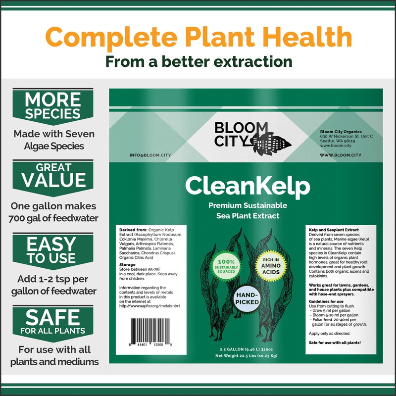 Bloom City Organic Liquid Seaweed and Kelp Fertilizer Supplement (128
