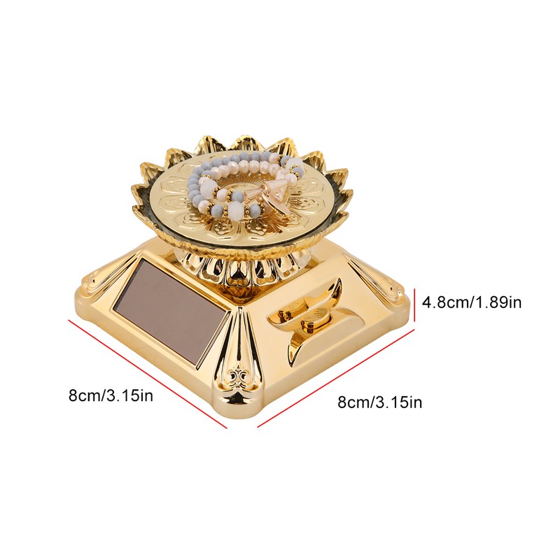Solar Showcase 360 Rotating Turntable Watch Phone Jewelry Ring Display