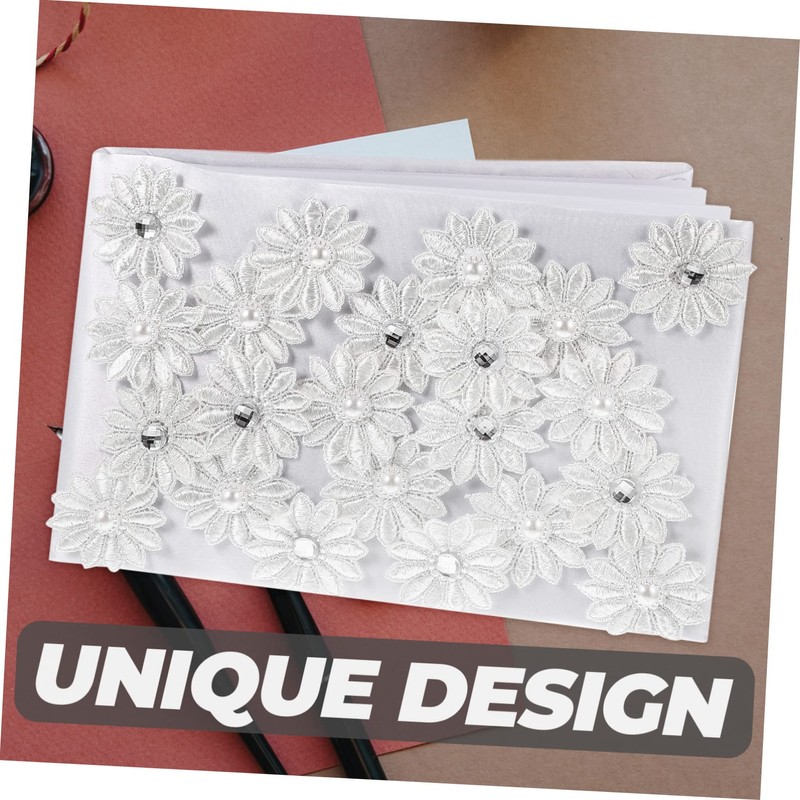 KOMBIUDA Delicate Flower Attendance Book Elegant Wedding Sign Book for