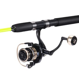 Sougayilang Catfish Fishing Rod and Reel Combo, 2-Piece Spinning Combo, Durable Graphite & Glass Blanks Fishing Pole for Crappie-Yellow-5.9ft and 2000 Spinning Reel