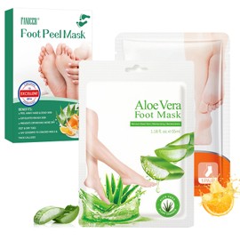 Fußmaske Hornhaut, Anti Hornhaut Socken, Hornhautentferner Socken, Fußpflege für Zarte Füße, Abgestorbene und Entfernt Effektiv, Aloen+Orange