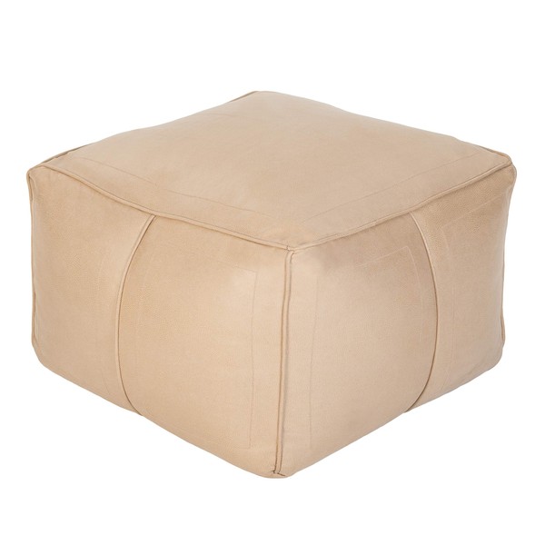 Loft 25 Bean Bag Chair Seat | Indoor Living Room BeanBag Footstool | Pouffe Faux Leather Footrest | Water Resistant | Durable and Comfortable (Cream)