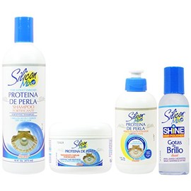 Silicon Mix Protieina De Perla Shampoo 16oz & Treatment & Leave-in 8oz & Polisher 4oz"Set"