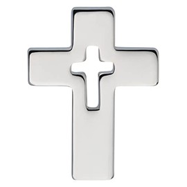 Silver Cross Pin 2 x 1.5 cm – Subtle Faith Spin for Lapel – Christian Accessory for Women & Men – Elegant Symbol for Confirmation, Communion, Confirmation – MaMeMi, Metal